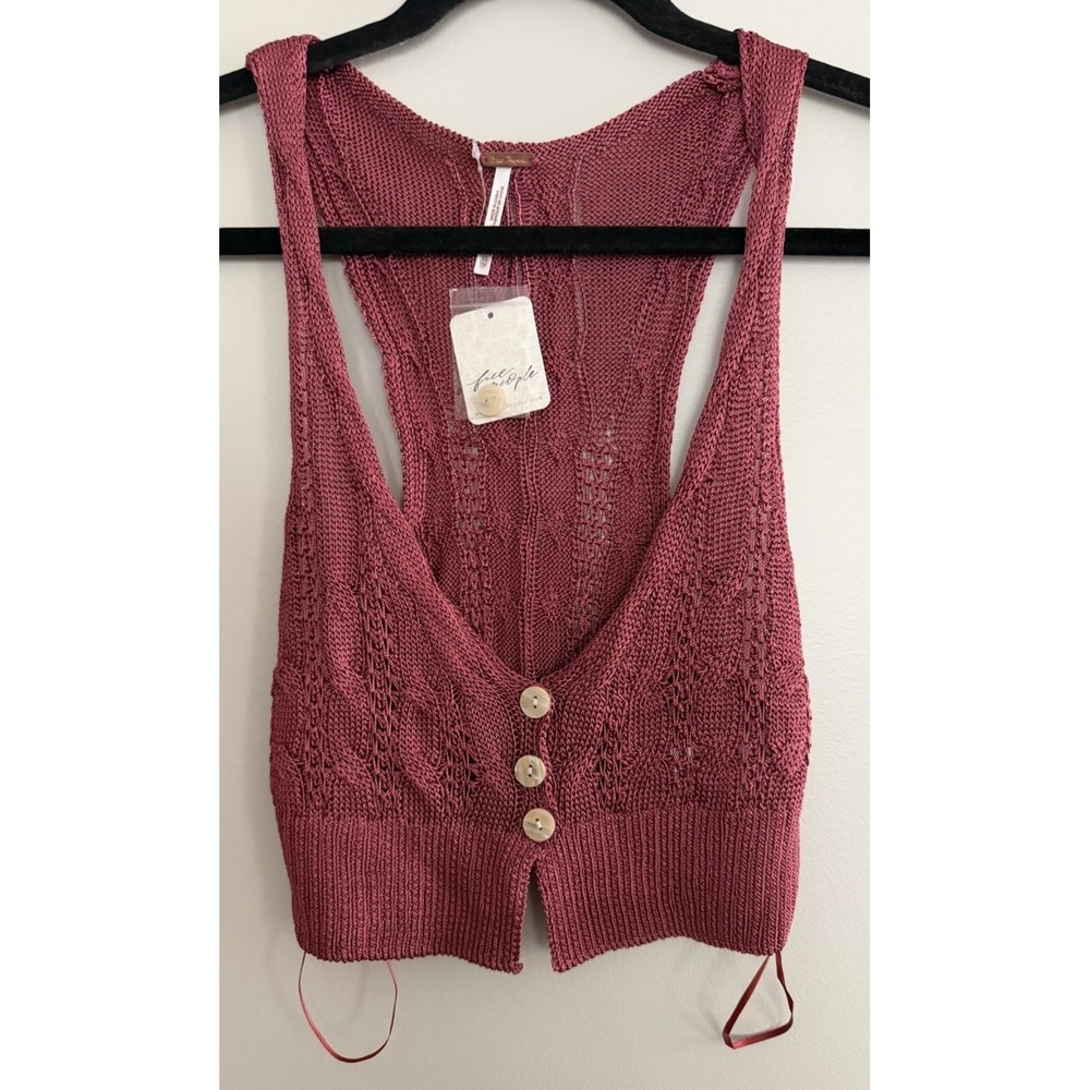 Free People "The Vest Of Us" Marsala Women's Size X-Small
